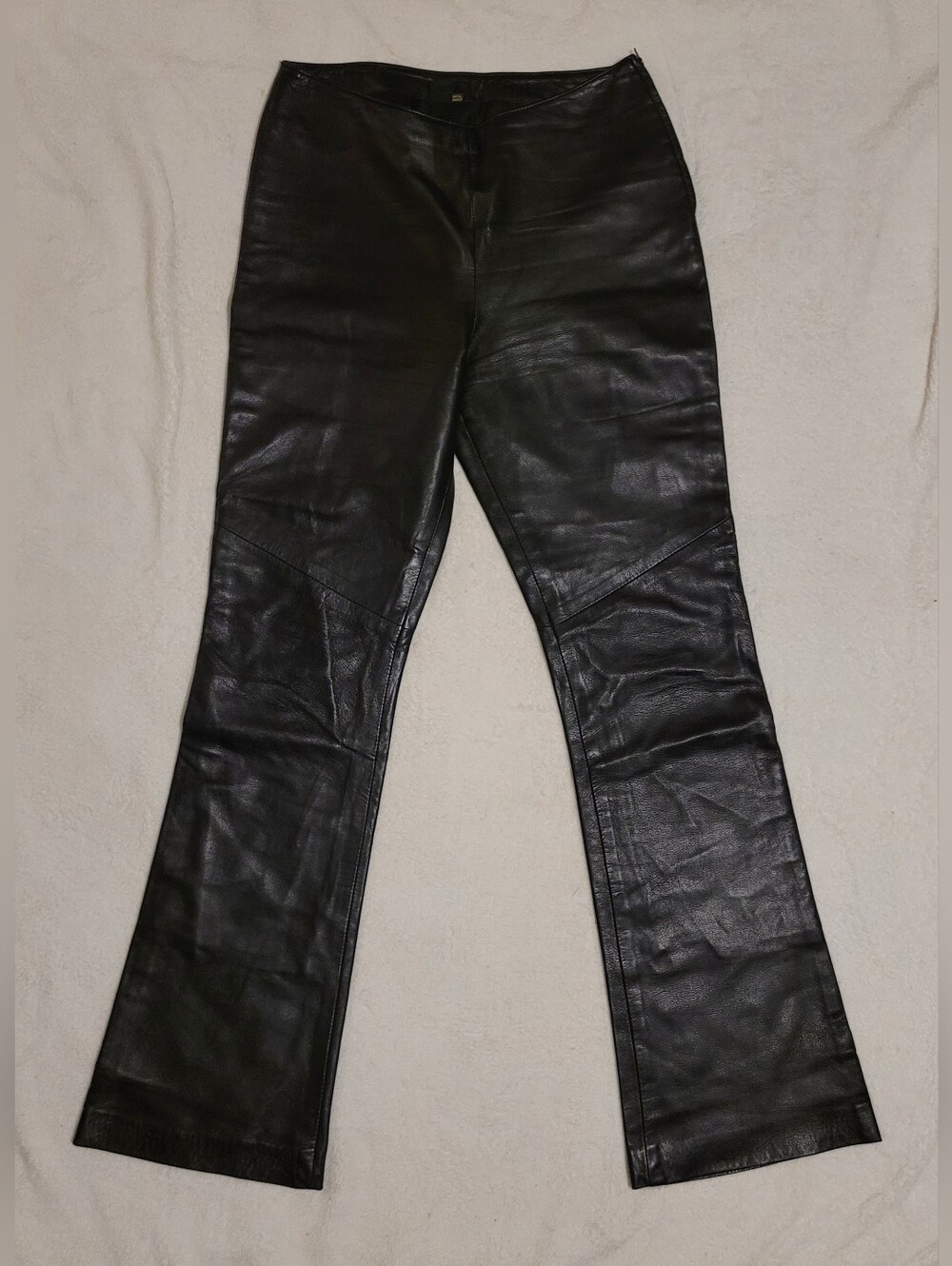 Vintage Danier Black Genuine Leather Bootcut Pants Size 8 Fits Like 4/6